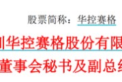 海门华控赛格董事长、董秘、副总经理三高管同日辞职